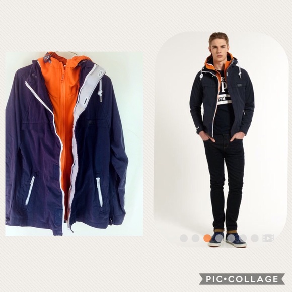 superdry double atlantic jacket navy